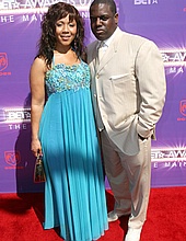 Tina Campbell (Mary Mary) & husband at the â€˜07 BET Awards