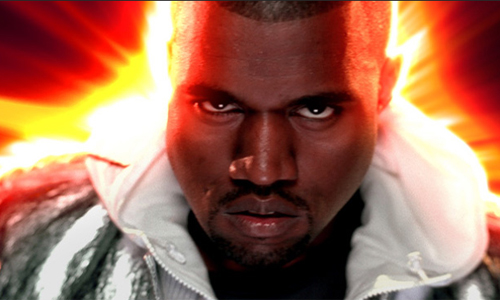 Kanye West on the set of Stronger