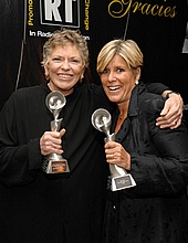 Linda Ellerbee & Suze Orman at the American Women in Radio & Television Awards