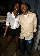 Kelly Rowland & Kevin Liles backstage at the 2007 Essence Music Festival