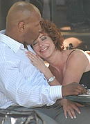 Mike Tyson and some lady enjoying lunch in Hollywood