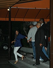 Usher Sneaking out of Area Club in Hollywood