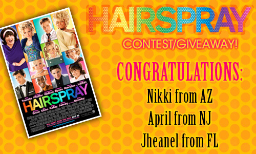 Hairspray Contest Winners!