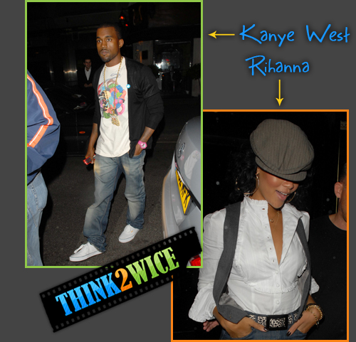 Kanye West & Rihanna leaving Mahiki nightclub in London