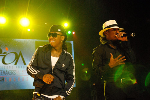 Lil Wayne and Lloyd at the 2007 Oâ€™Zone Awards