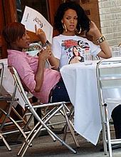 Rihanna enjoying lunch at Da Silvano