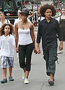 Robin Givens and her sons in NY