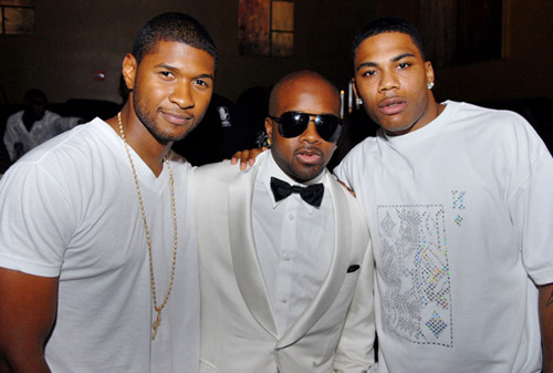 Usher, JD, and Nelly at Studio 72 Grand Opening
