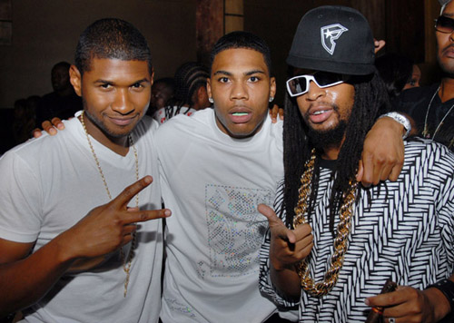 Usher, Nelly, and Lil Jon at Studio 72 Grand Opening