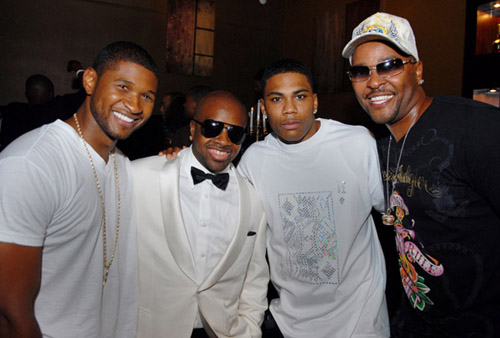 Usher, JD, Nelly, and Ryan Cameron at Studio 72 Grand Opening