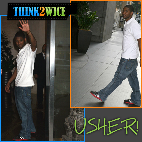 USHER CHILLING AT HIS HOTEL