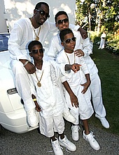 Diddy and his sons at â€œThe Realâ€ White Party